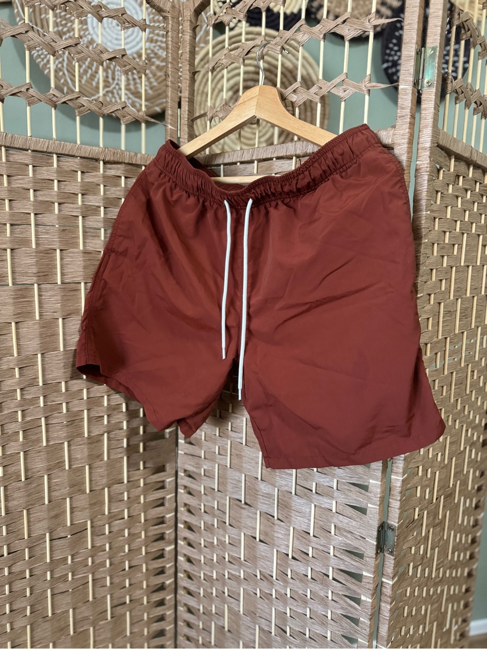 Goodfellow & Co Rust Swim Shorts with White Mesh Lining